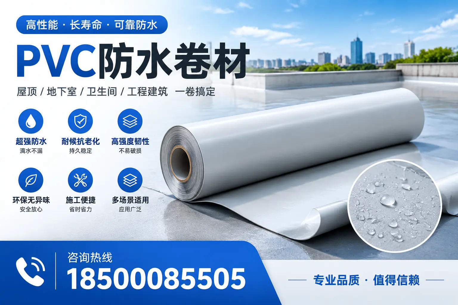 PVC防水卷材的防水效果评测，适合贵港的科学依据